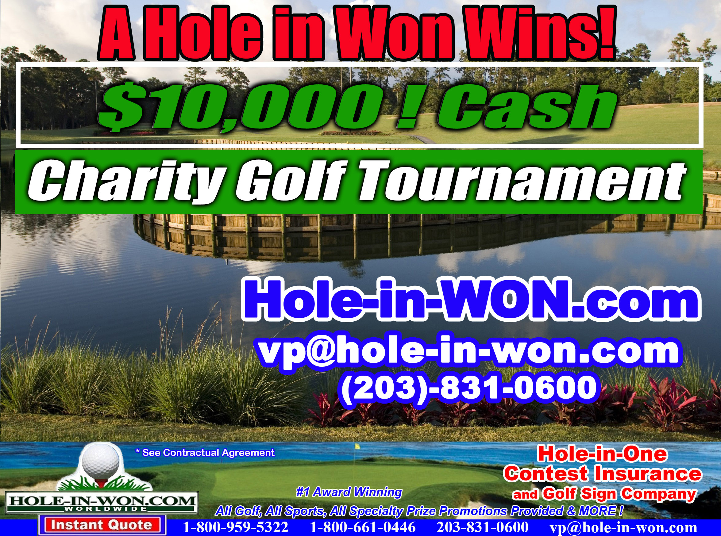 Hole in One Signs  Contest Signs For Fundraising Tournaments