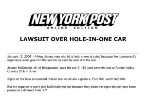 Hole in One News NY Post American Hole in One Rule Screw Up