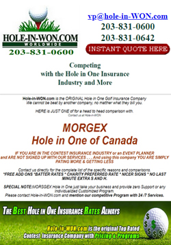 MORGEX Hole in One Insurance Application