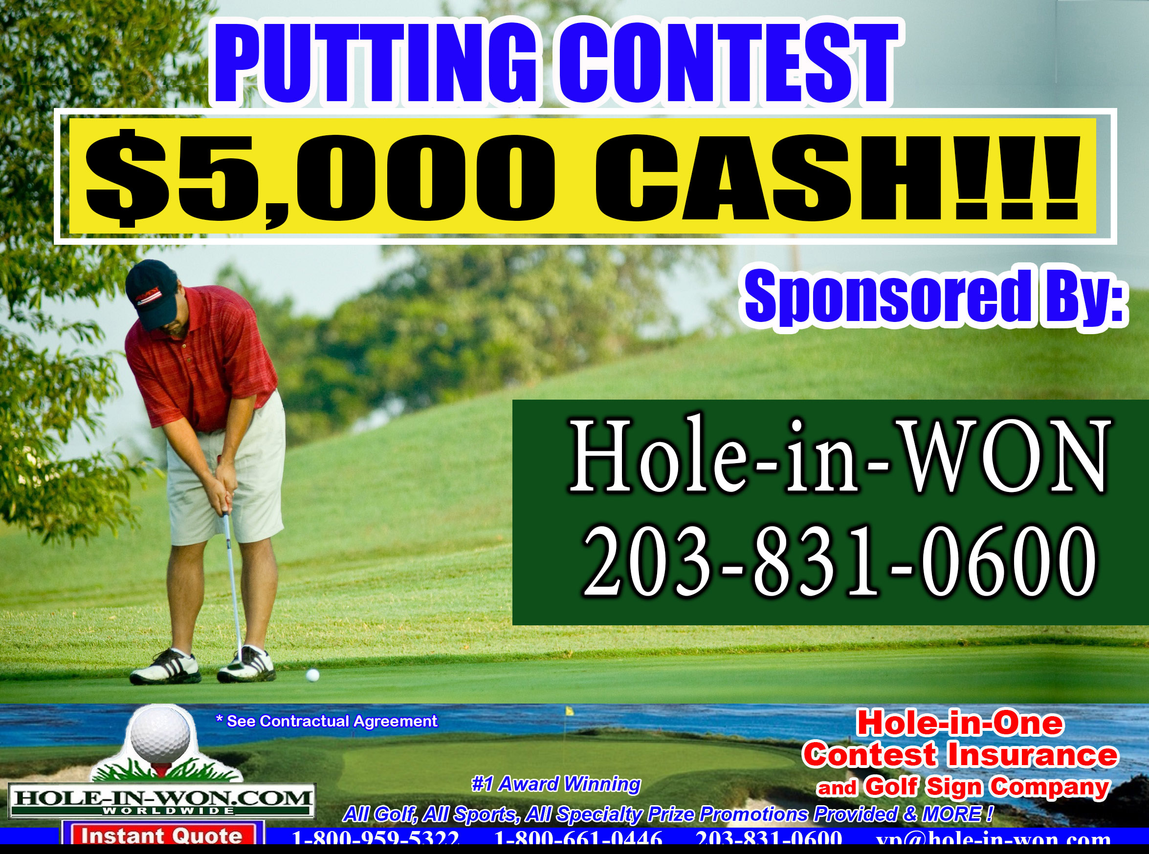 Putting Contest Rules Hole in One Insurance