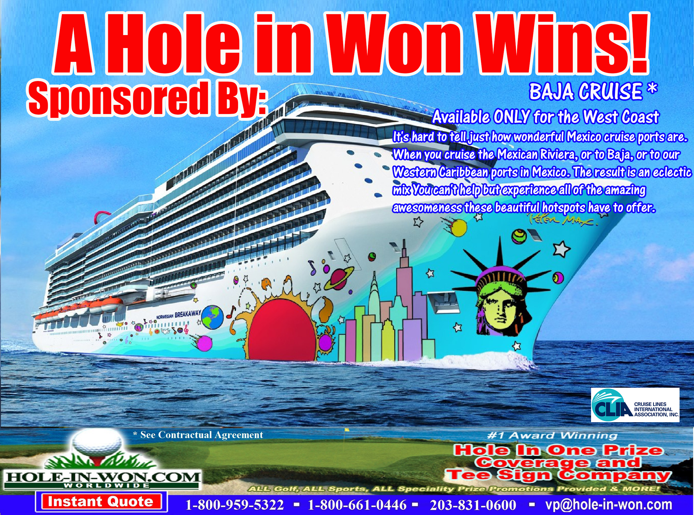 Baja Cruise Hole in One Golf Hole Sign