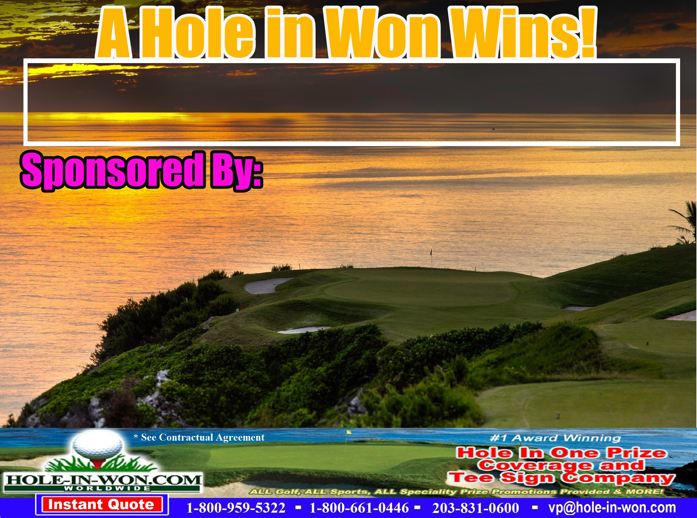 Bermuda Hole in One Golf Tee Sign