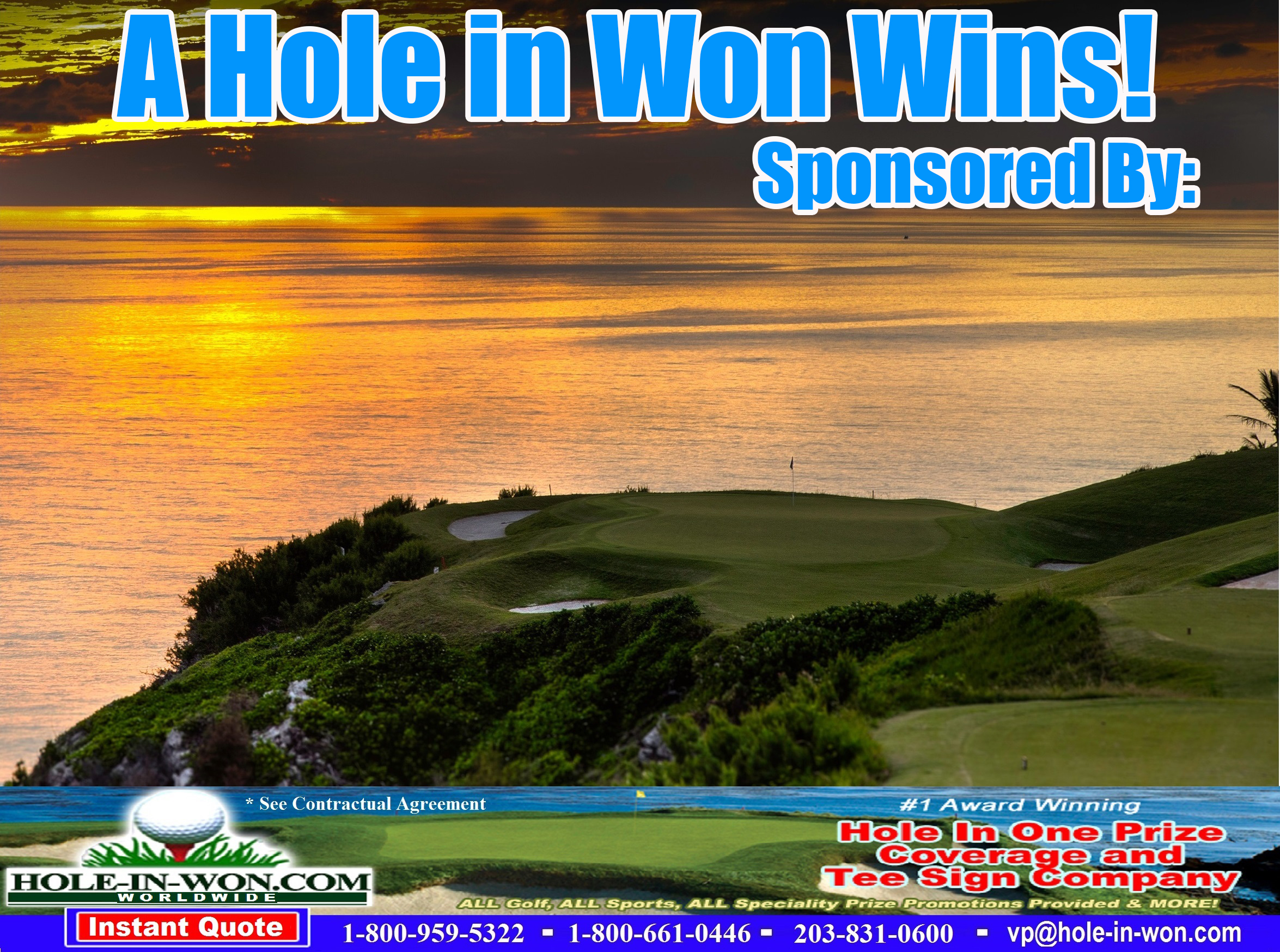 Bermuda Hole in One Insurance Golf Tee Sign