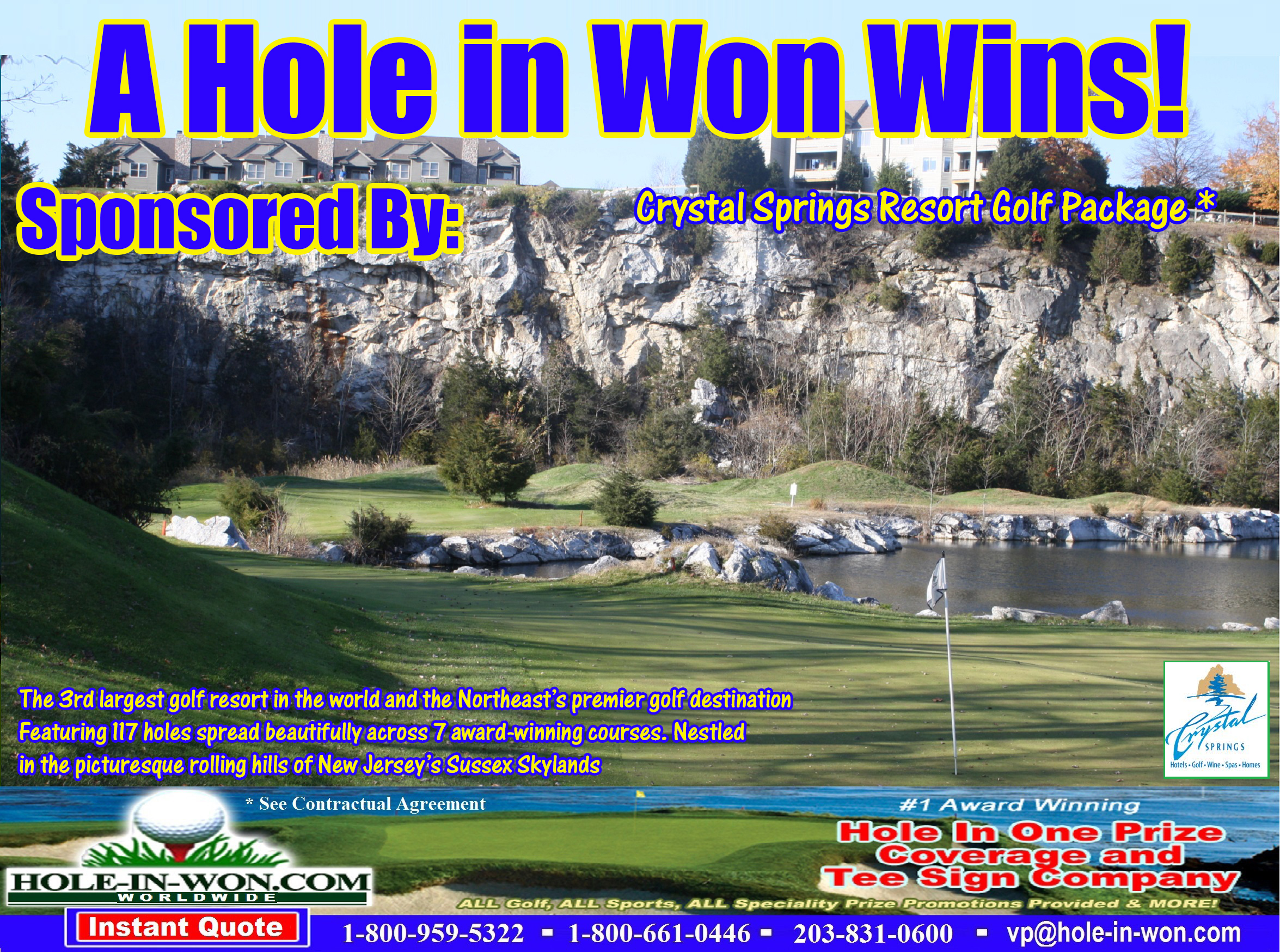 Crystal Springs Hole in One Golf Hole Signs