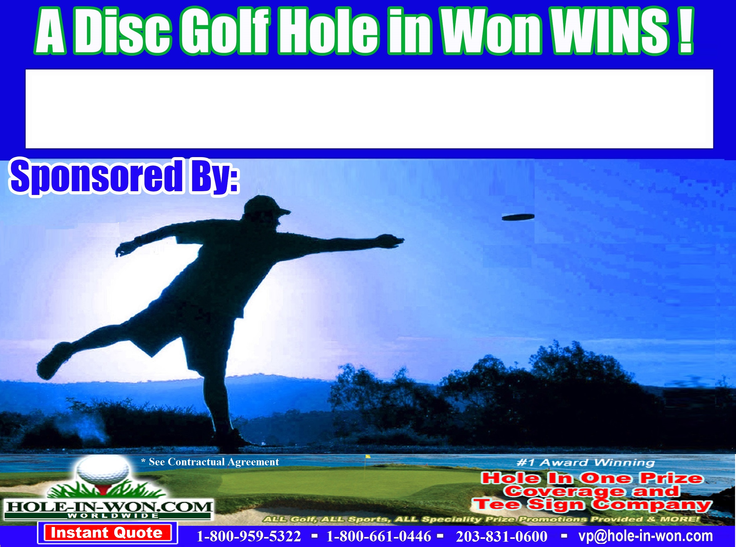 Disc Golf Hole in One Golf Tee Sign