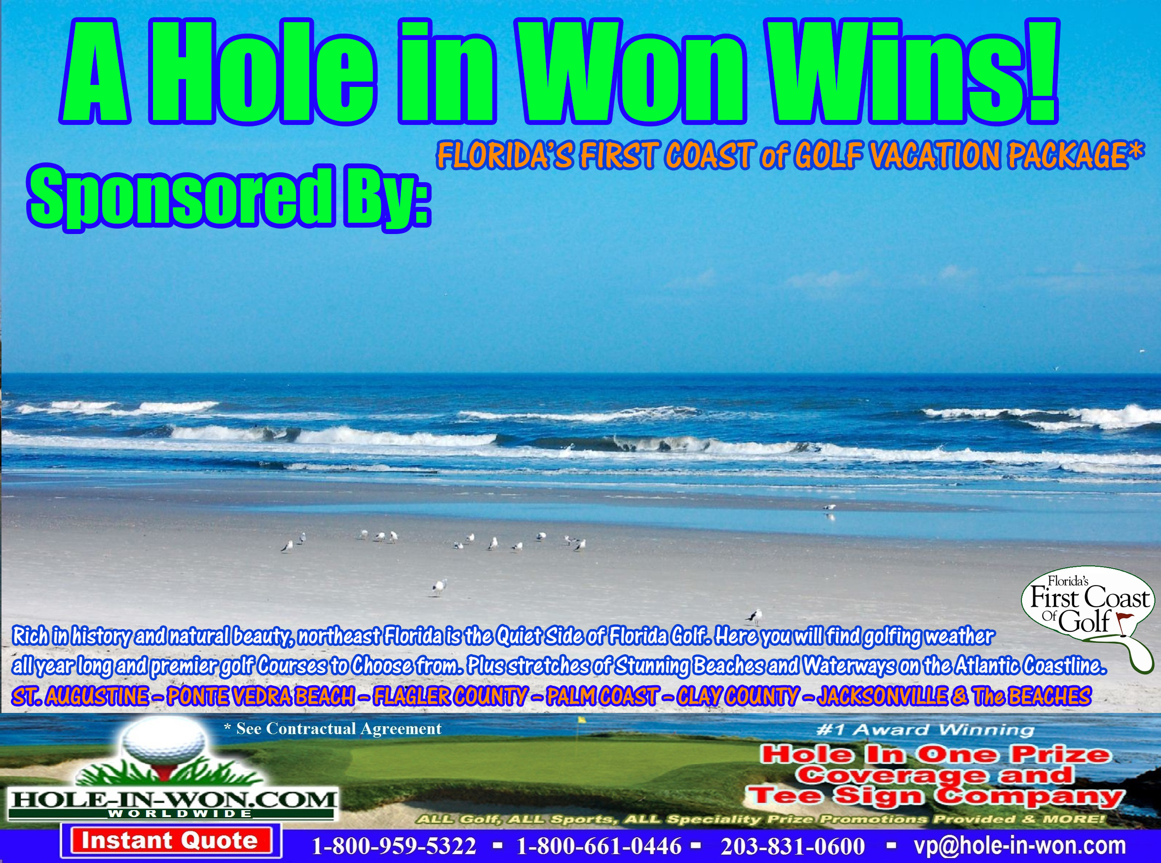 Florida's First Coast of Golf Hole in One Golf Hole Sign