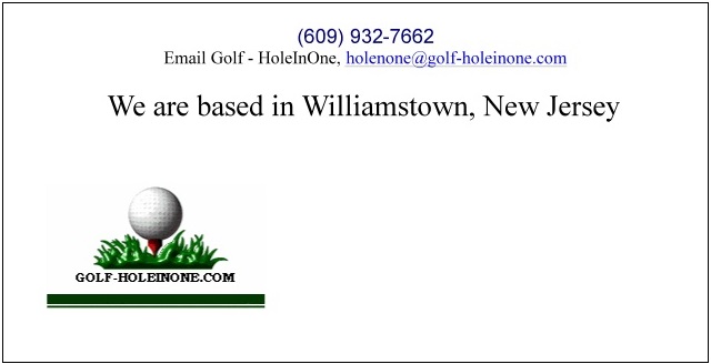 GOLF HOLE IN ONE New Jersey