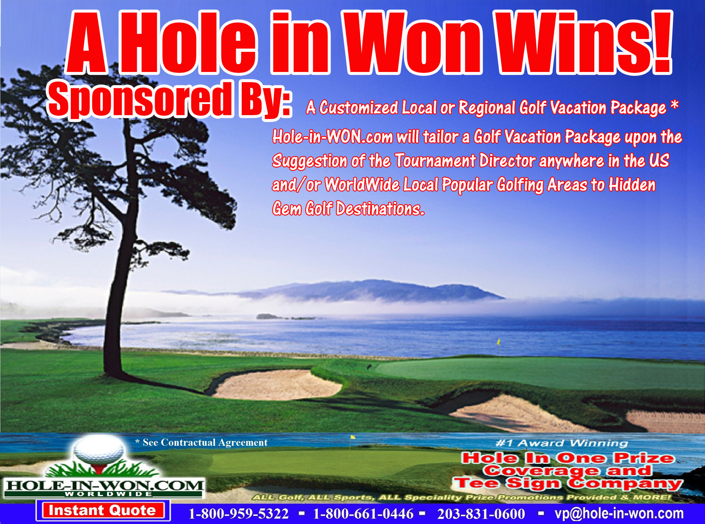 Golf Vacation Hole in One Golf Hole Sign