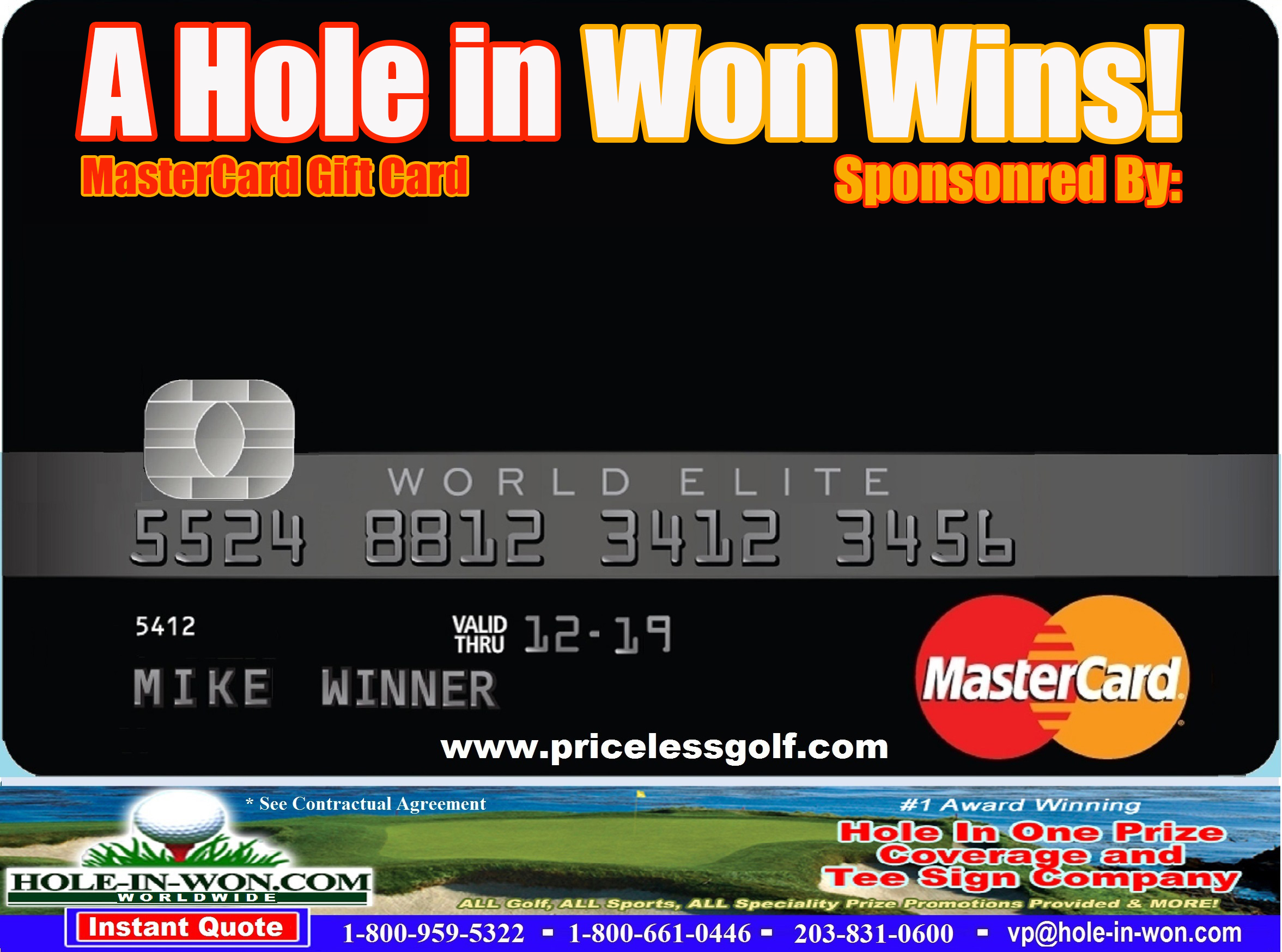Mastercard Hole in One Golf Hole Sign Priceless golf