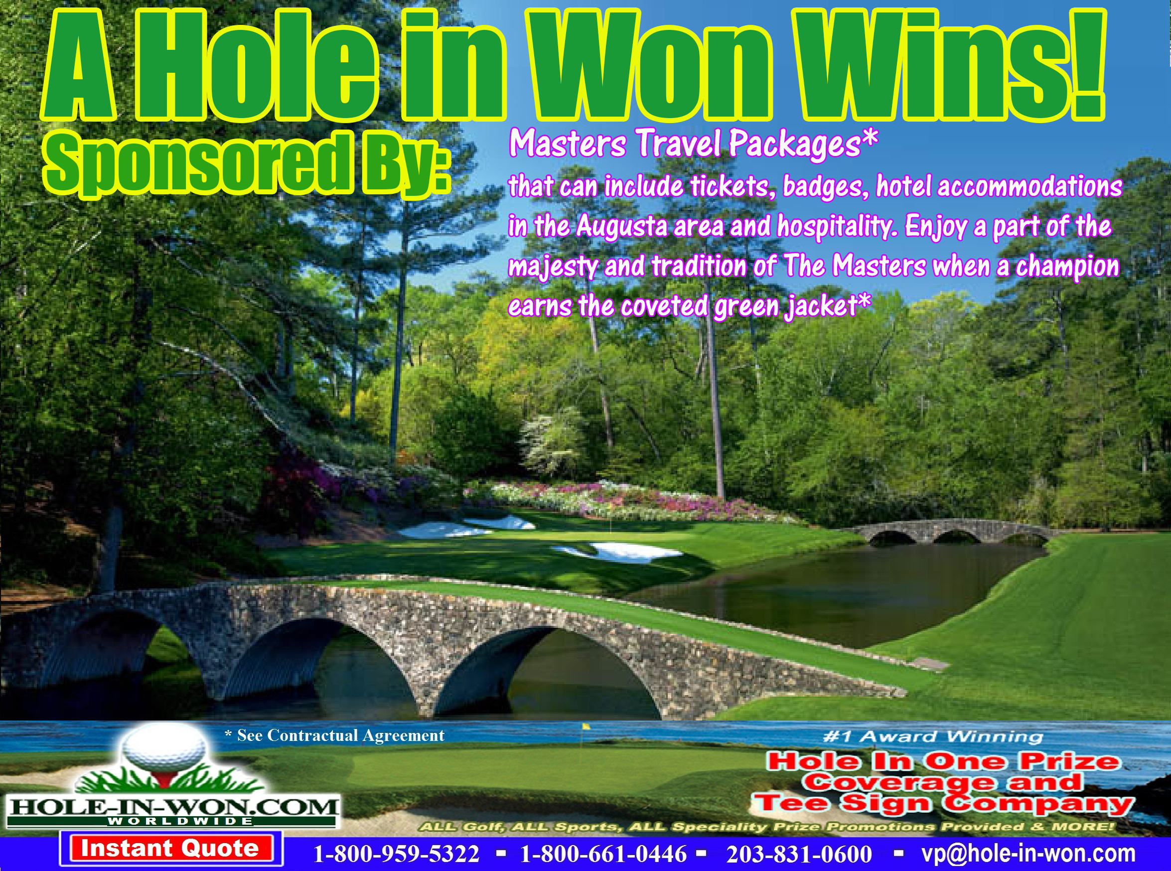 Masters Hole in One Golf Hole Sign