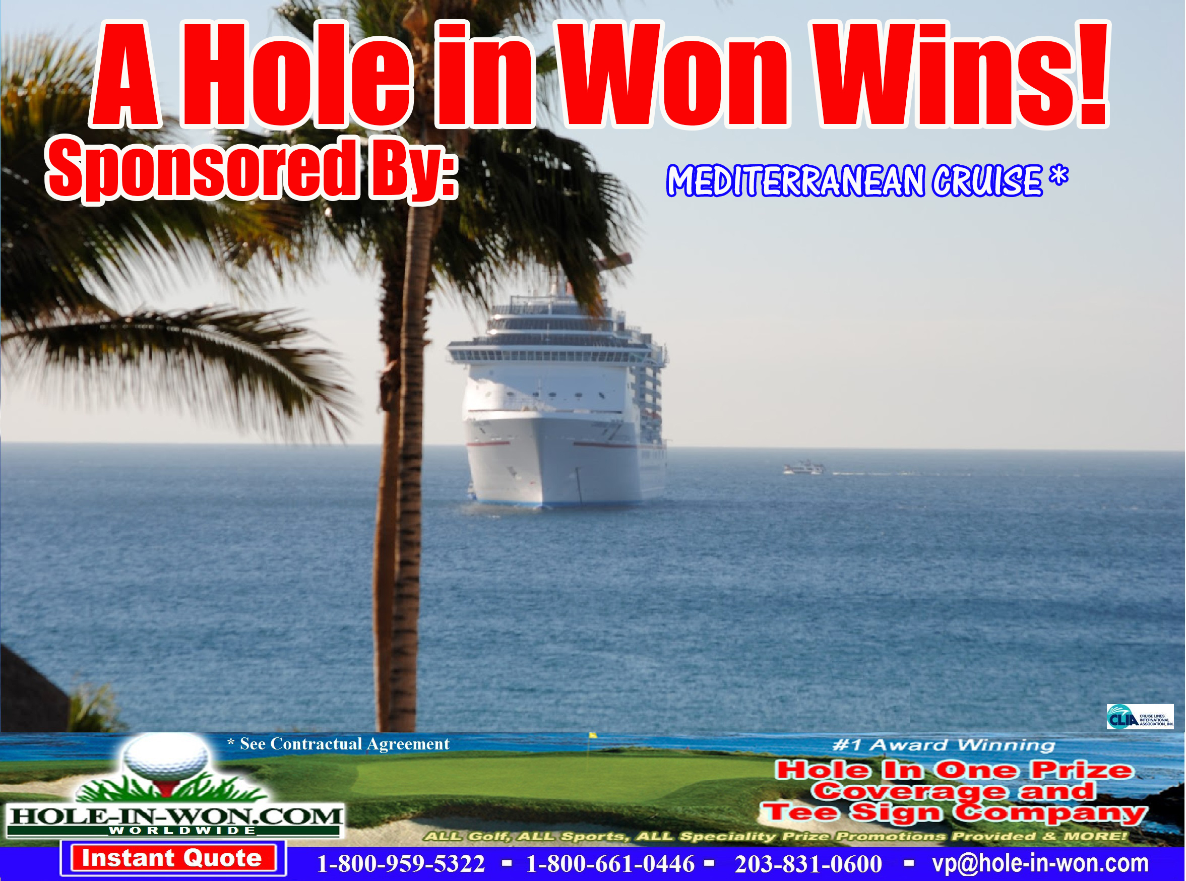 Mediterranean Cruise Hole in One Golf Hole Sign