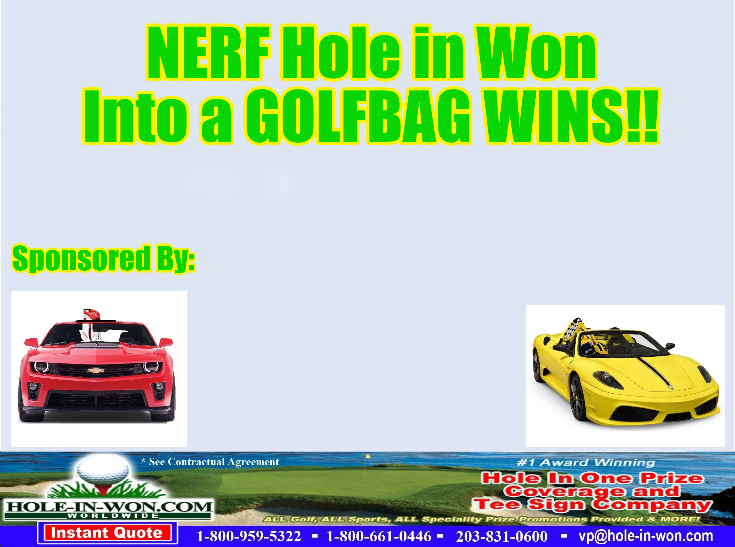 Nerf Golf Hole in One Golf Tee Sign
