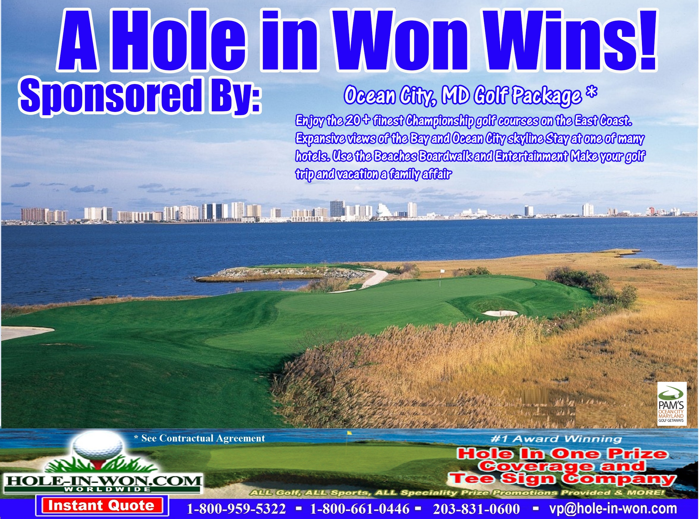 Ocean City Hole in One Golf Hole Sign