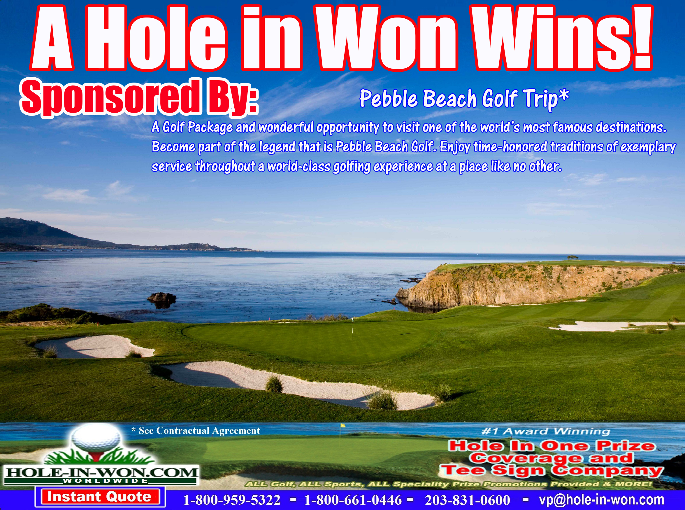 Pebble Beach Hole in One Golf Hole Sign