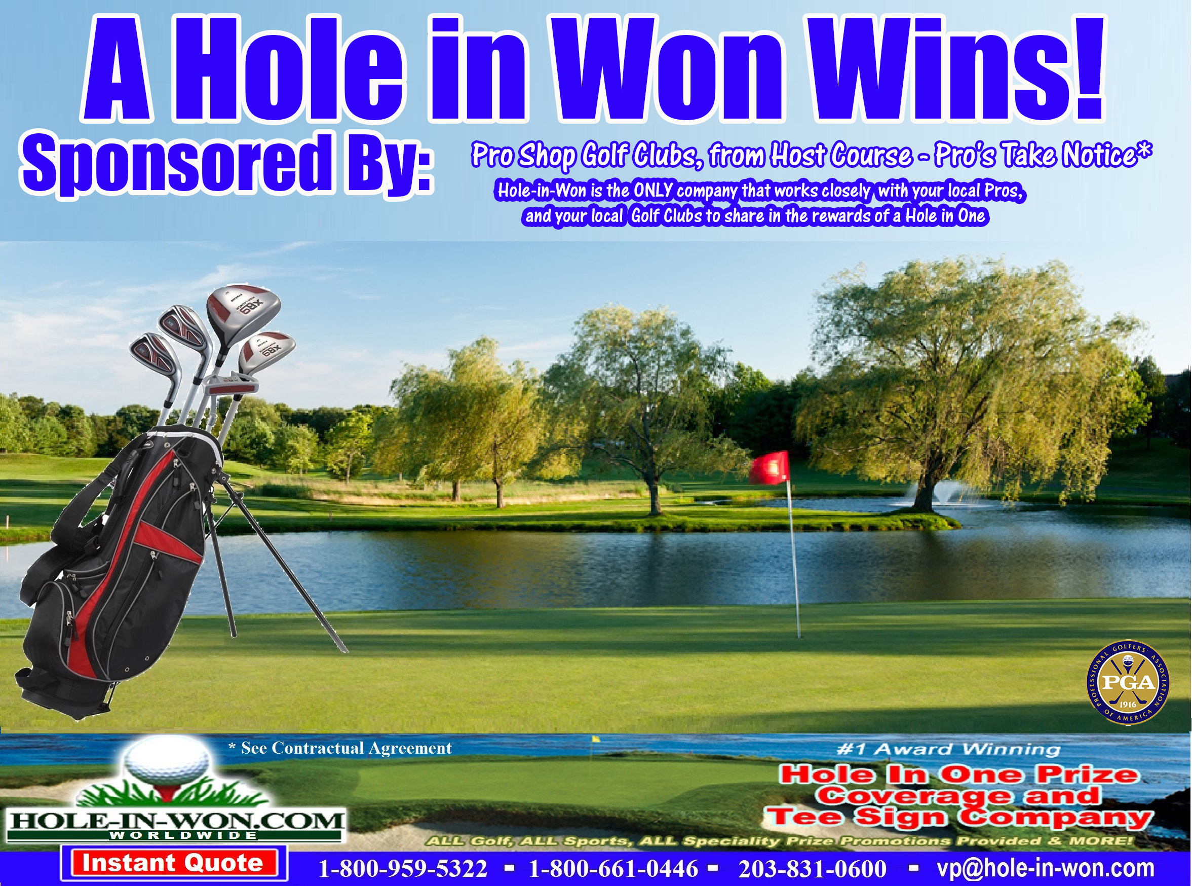 Pro Shop Golf Clubs Hole in One Golf Hole Sign
