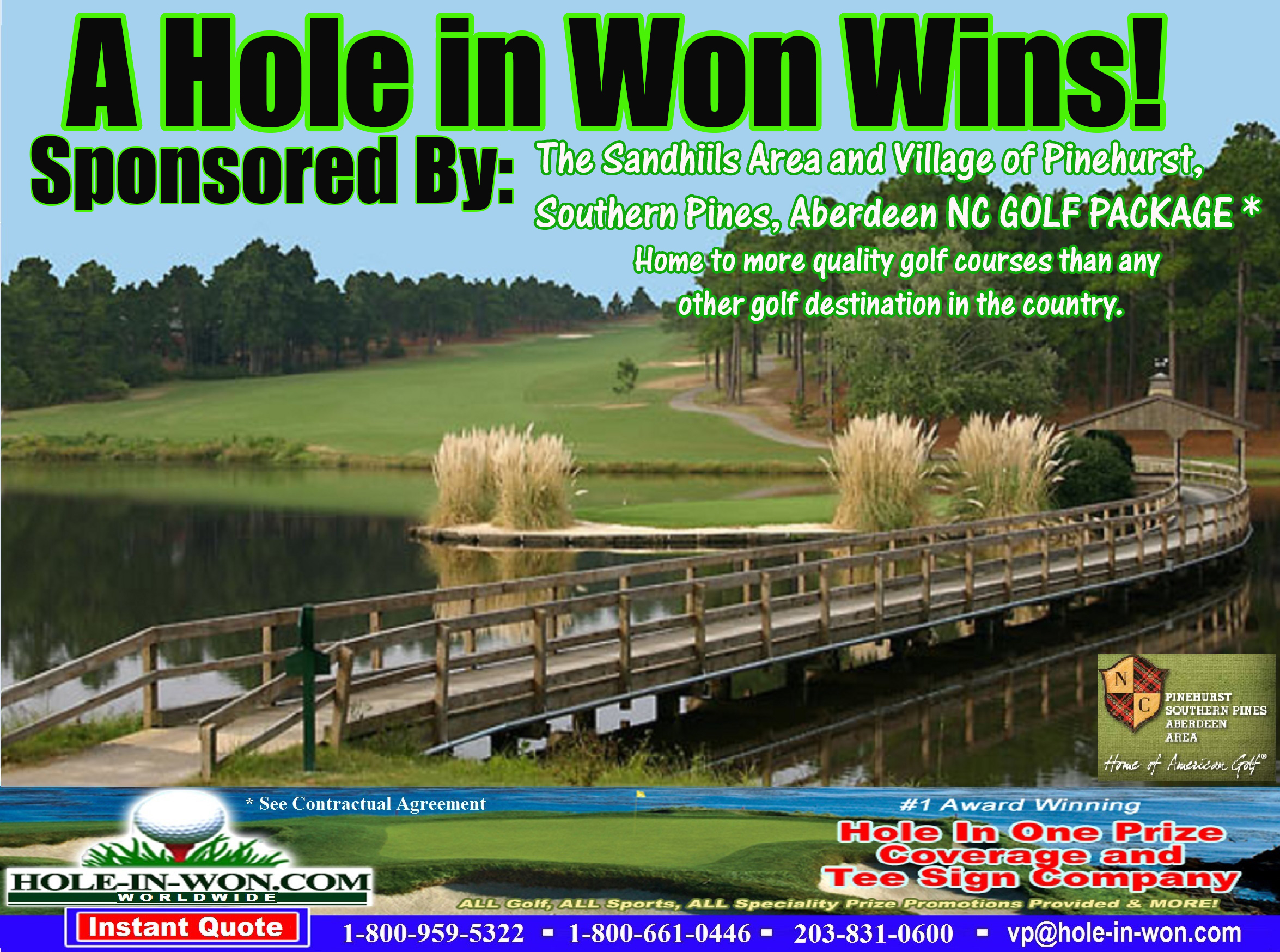 Pinehurst Hole in One Golf Hole Sign Sandhills NC