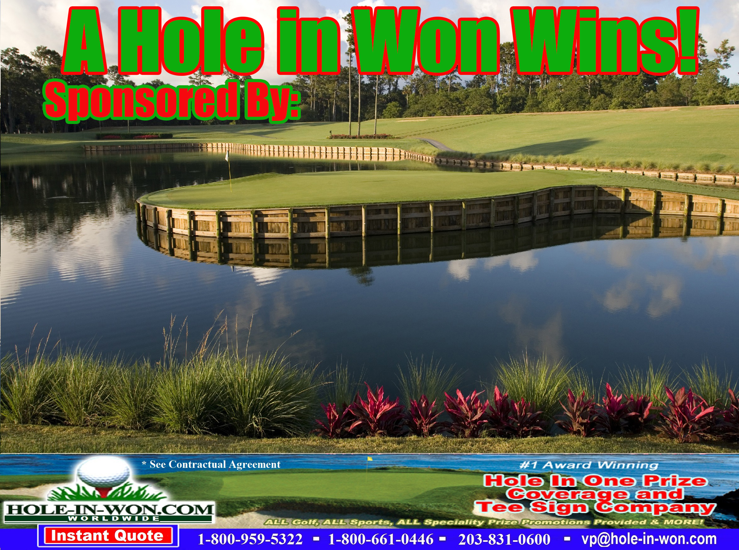 TPC Hole in One Golf Tee Sign