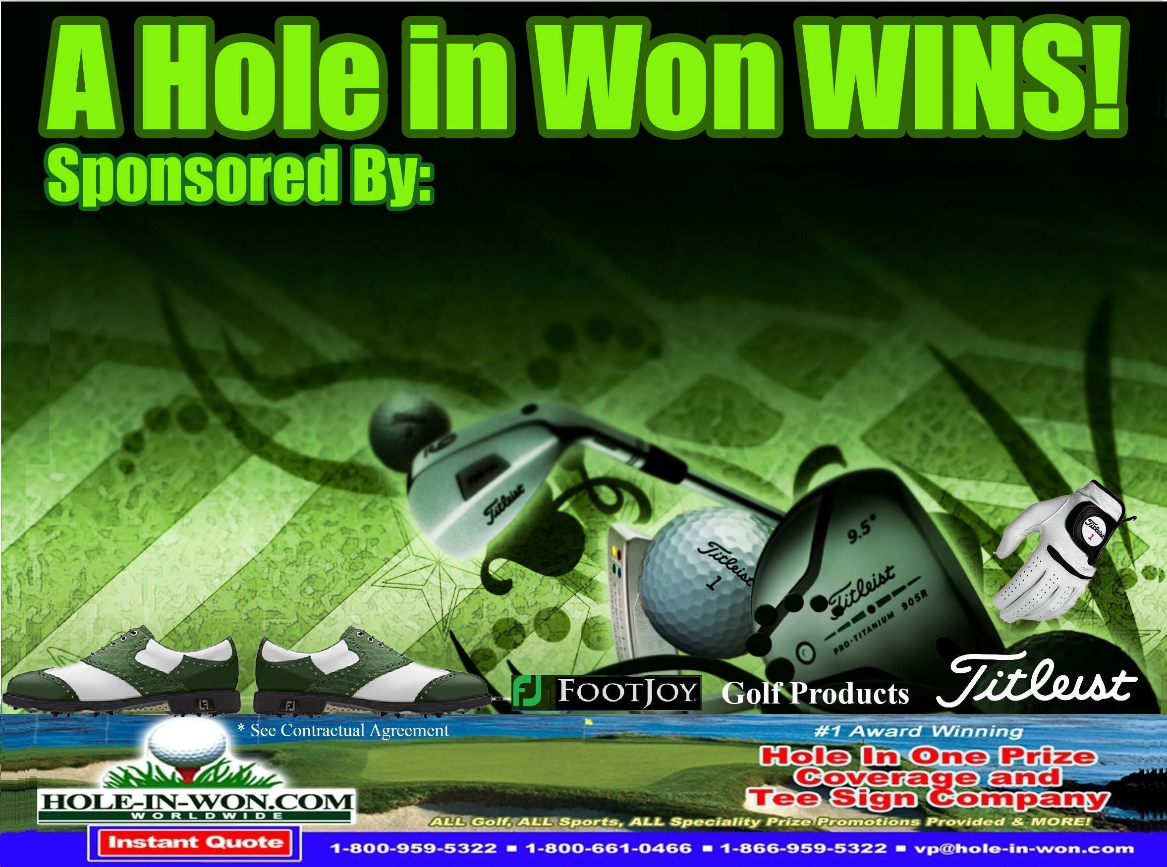 Titleist Hole in One Golf Hole Sign Footjoy Hole in One Golf Hole Sign