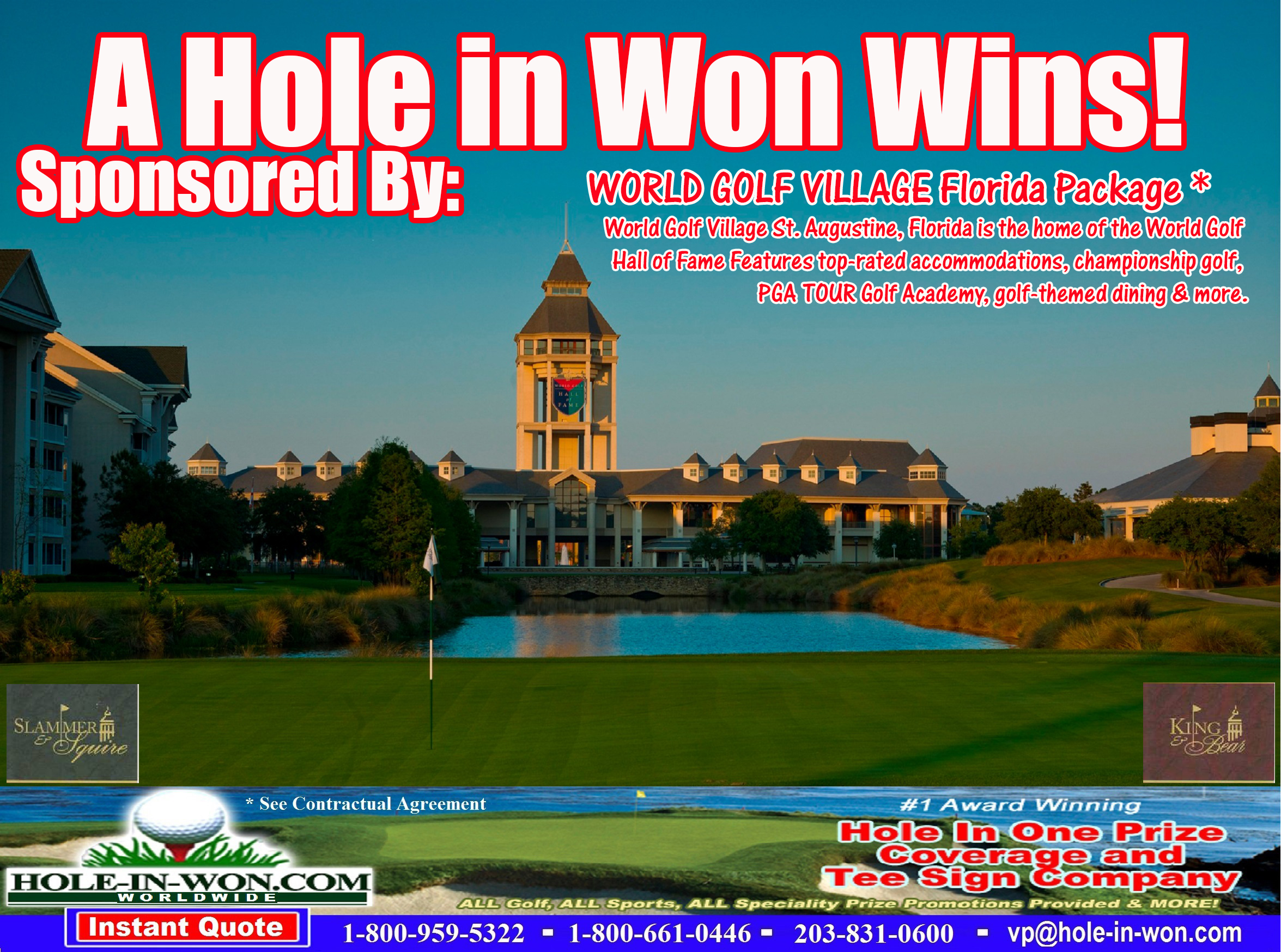World Golf Hole in One Golf Hole Sign